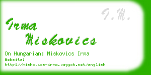 irma miskovics business card